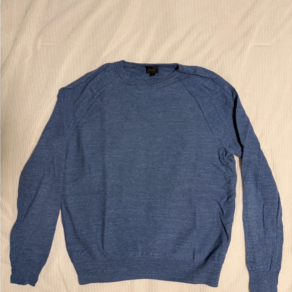 J. Crew Men's Heather Blue Crewneck Sweater